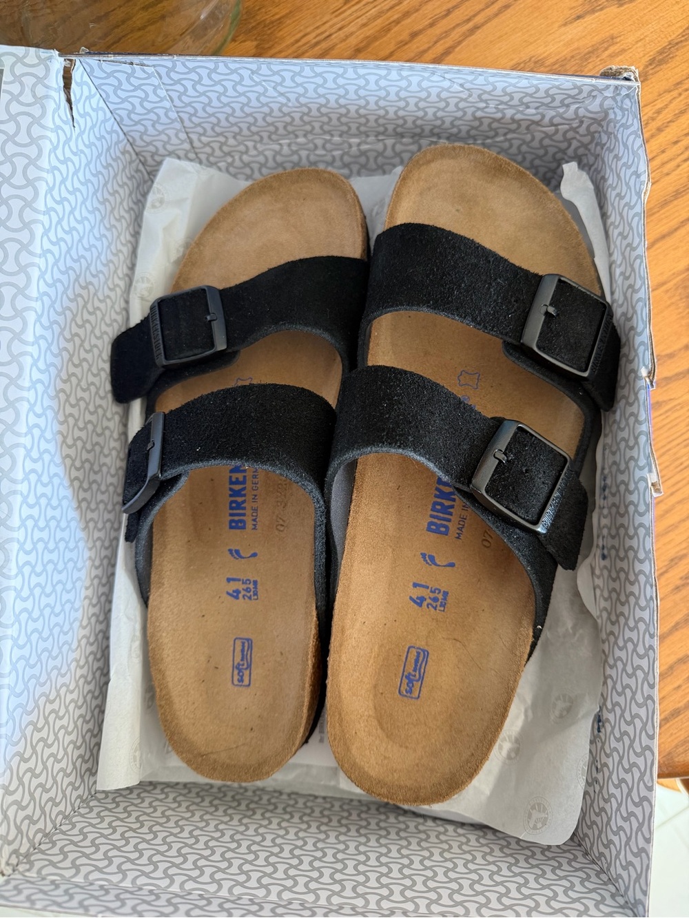 Birkenstock Black Suede Two-Buckle Sandals - Picture 1 of 4